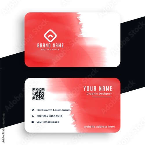 abstract watercolor business card design template