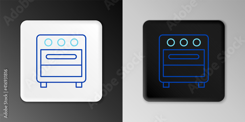 Line Oven icon isolated on grey background. Stove gas oven sign. Colorful outline concept. Vector. © vector_v