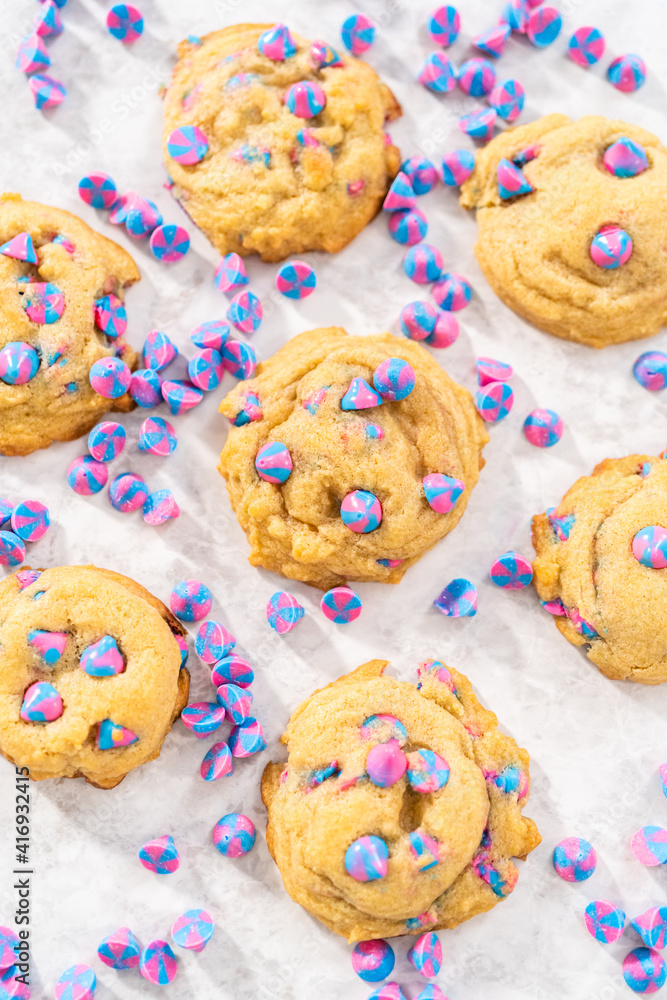 Unicorn chocolate chip cookie