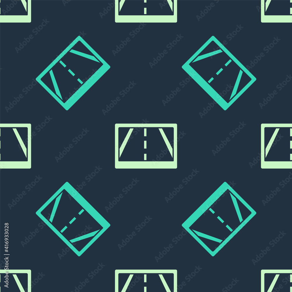 Green and beige Gps device with map icon isolated seamless pattern on blue background. Vector. Green and beige Gps device with map icon isolated seamless pattern on blue background. Vector.