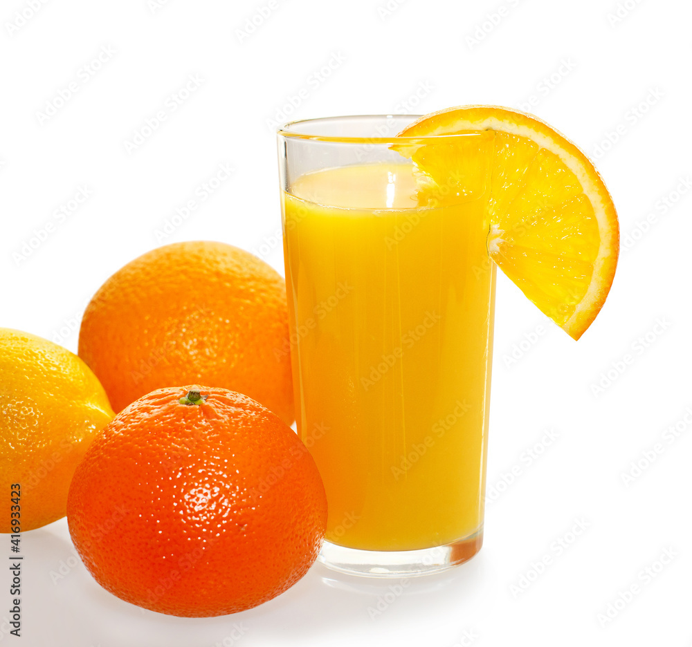Fresh orange juice in the glass Fresh orange juice in the glass