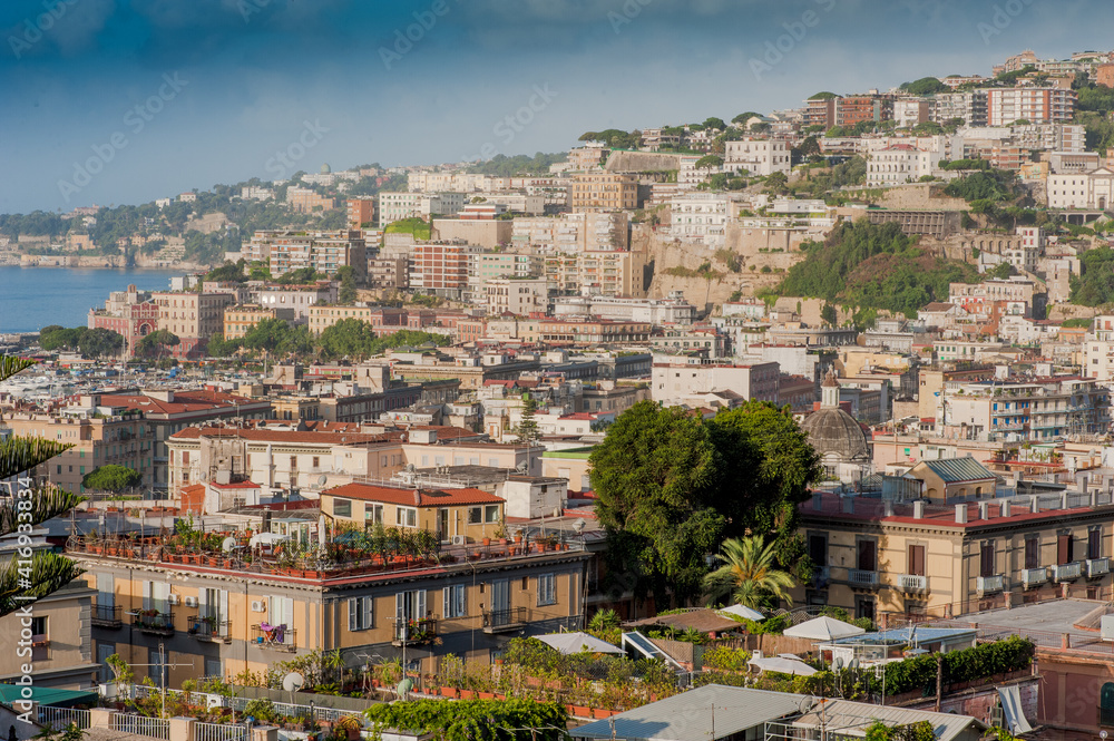 Panoramic view of Naples city,