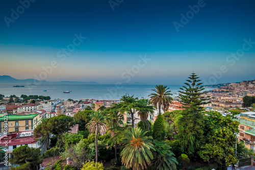 Panoramic view of Naples city and Mount Vesuvius