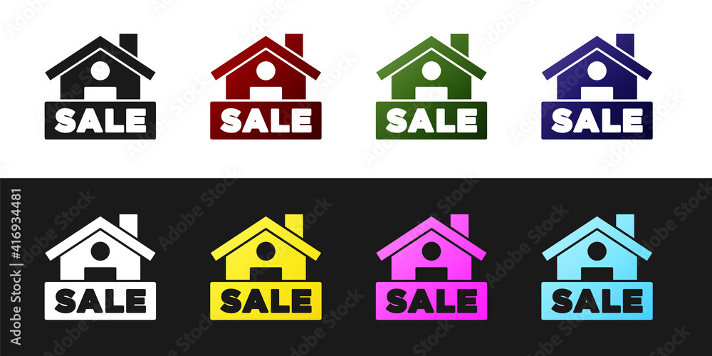 Set Hanging sign with text Sale icon isolated on black and white background. Signboard with text Sale. Vector. Set Hanging sign with text Sale icon isolated on black and white background. Signboard with text Sale. Vector.