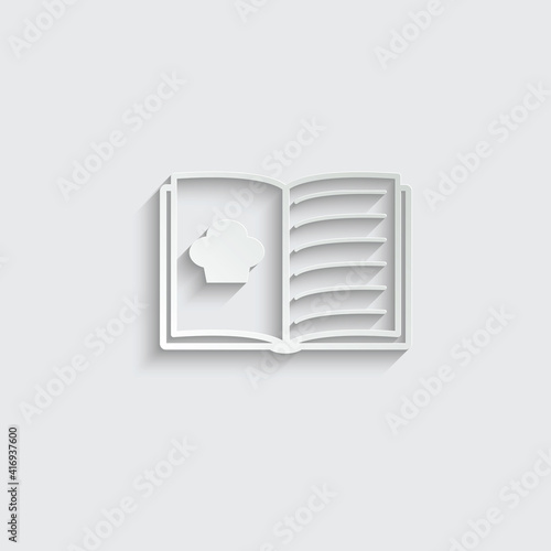 paper cook book icon. recipe book sign