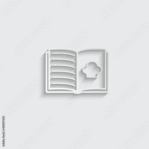 paper cook book icon. recipe book sign