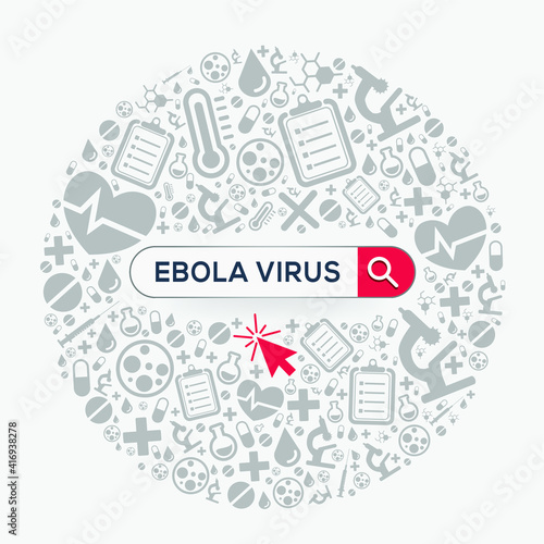 (Ebola Virus) disease written in search bar, Vector illustration