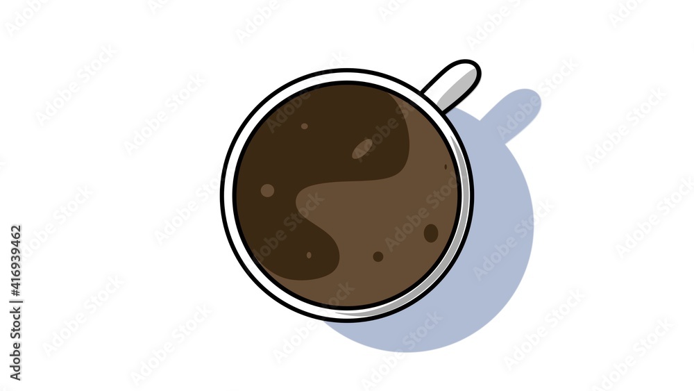 Shaking coffee illustration. simple background