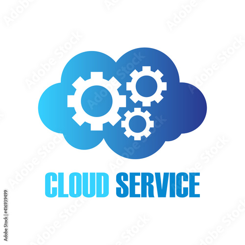 cloud storage service logo isolated on white background. vector illustration