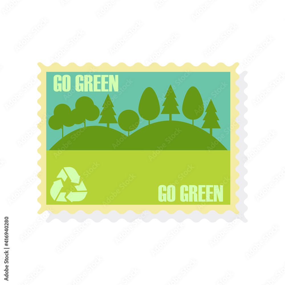 Obraz premium go green postcard. vector illustration