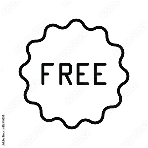 Free vector label illustration on white background. Free sticker, badge, tag. Free, icon, charge, advertisement, advertising, background, badge, banner.