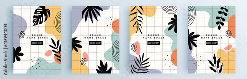 Modern abstract covers set, minimal covers design. Colorful geometric background, vector illustration.