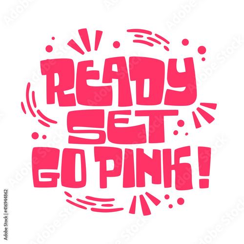 Give cancer the boot - modern hand lettering phrase. Breast cancer awareness month symbol.