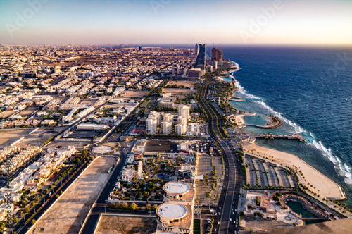 Cityscape of Jeddah seashore photo