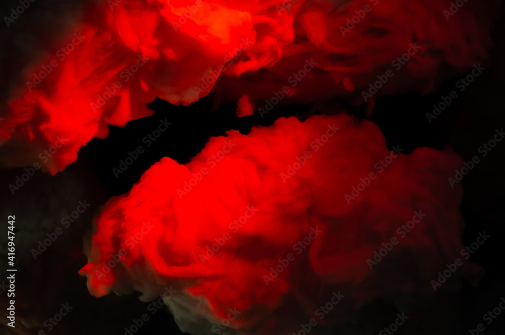 Obraz premium abstraction background, red clouds from cotton wool. sky, red