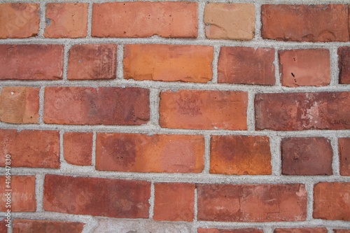 Brick wall in close up - background
