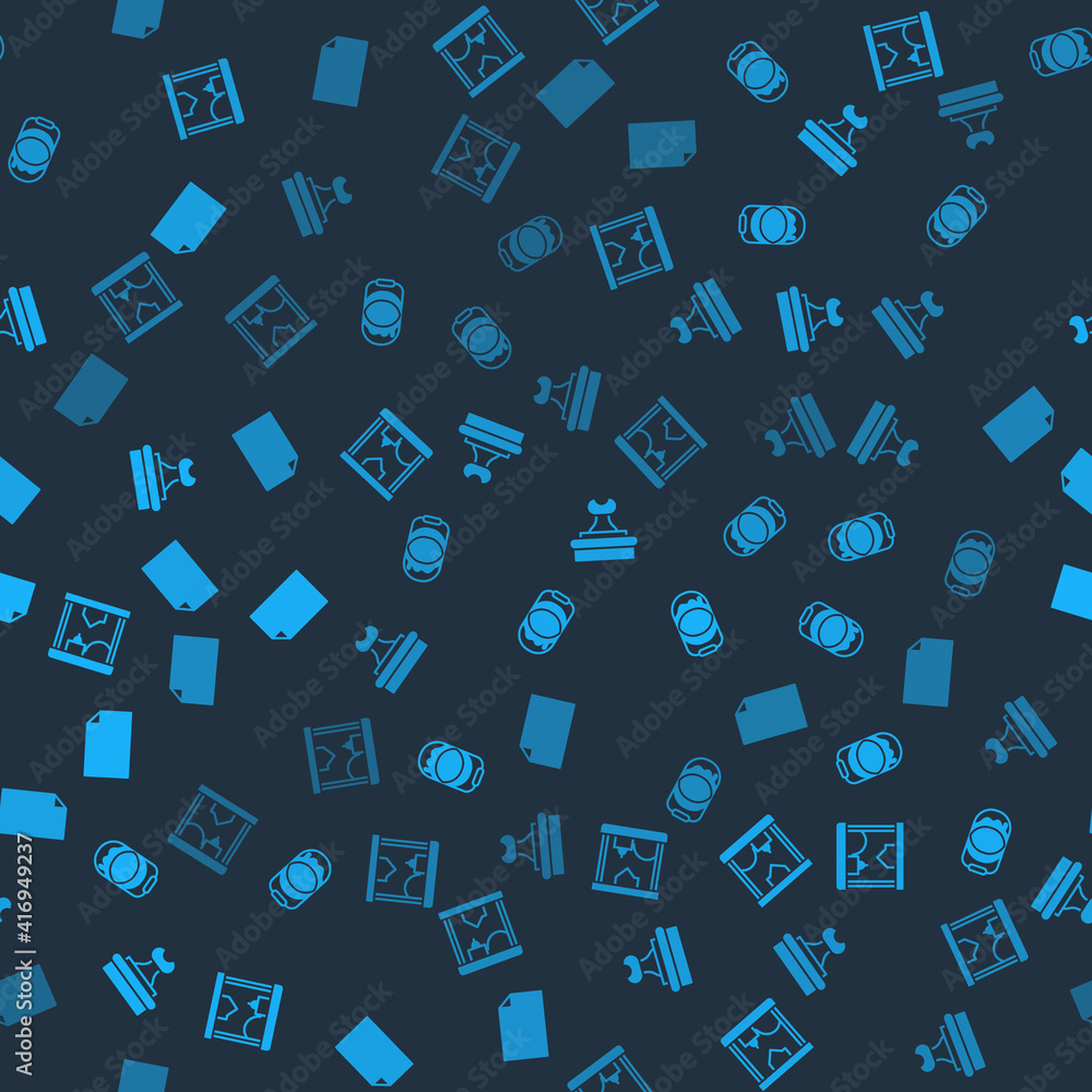 Set 3D printer, Paint bucket, Stamp and Empty document on seamless pattern. Vector. Set 3D printer, Paint bucket, Stamp and Empty document on seamless pattern. Vector.