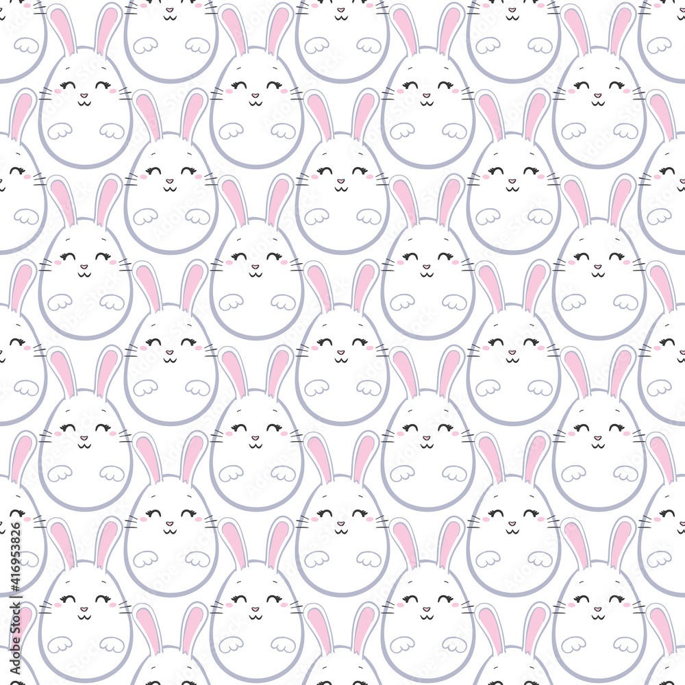 seamless pattern, rabbit vector art background design for fabric