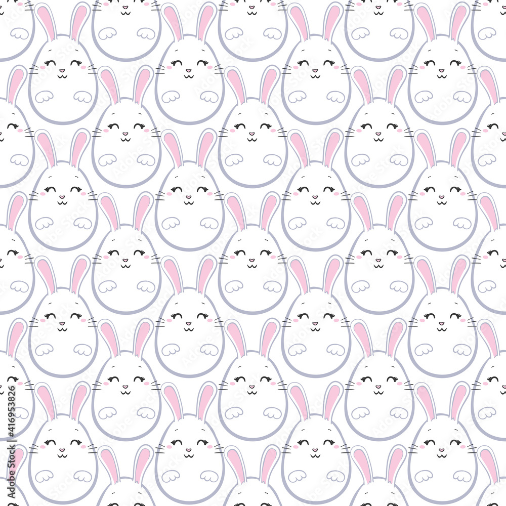 seamless pattern, rabbit vector art background design for fabric