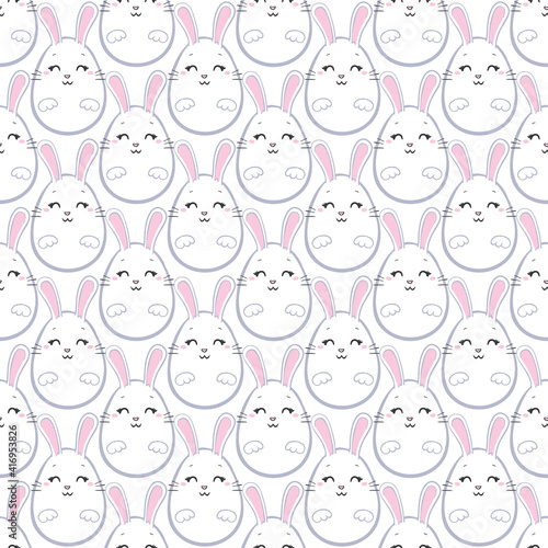 Fototapeta Naklejka Na Ścianę i Meble -  seamless pattern, rabbit vector art background design for fabric