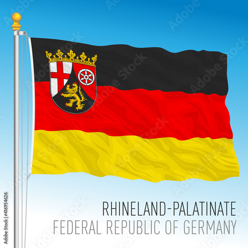 Rhineland Palatinate lander flag, federal state of Germany, europe, vector illustration