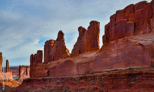 Erosion red rocks, Park Avenue. Canyonlands National Park is in Utah near Moab, US