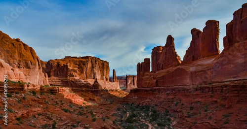 Erosion red rocks, Park Avenue. Canyonlands National Park is in Utah near Moab, US