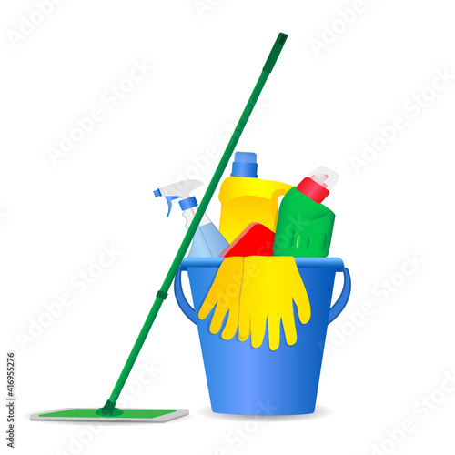 bucket and mop