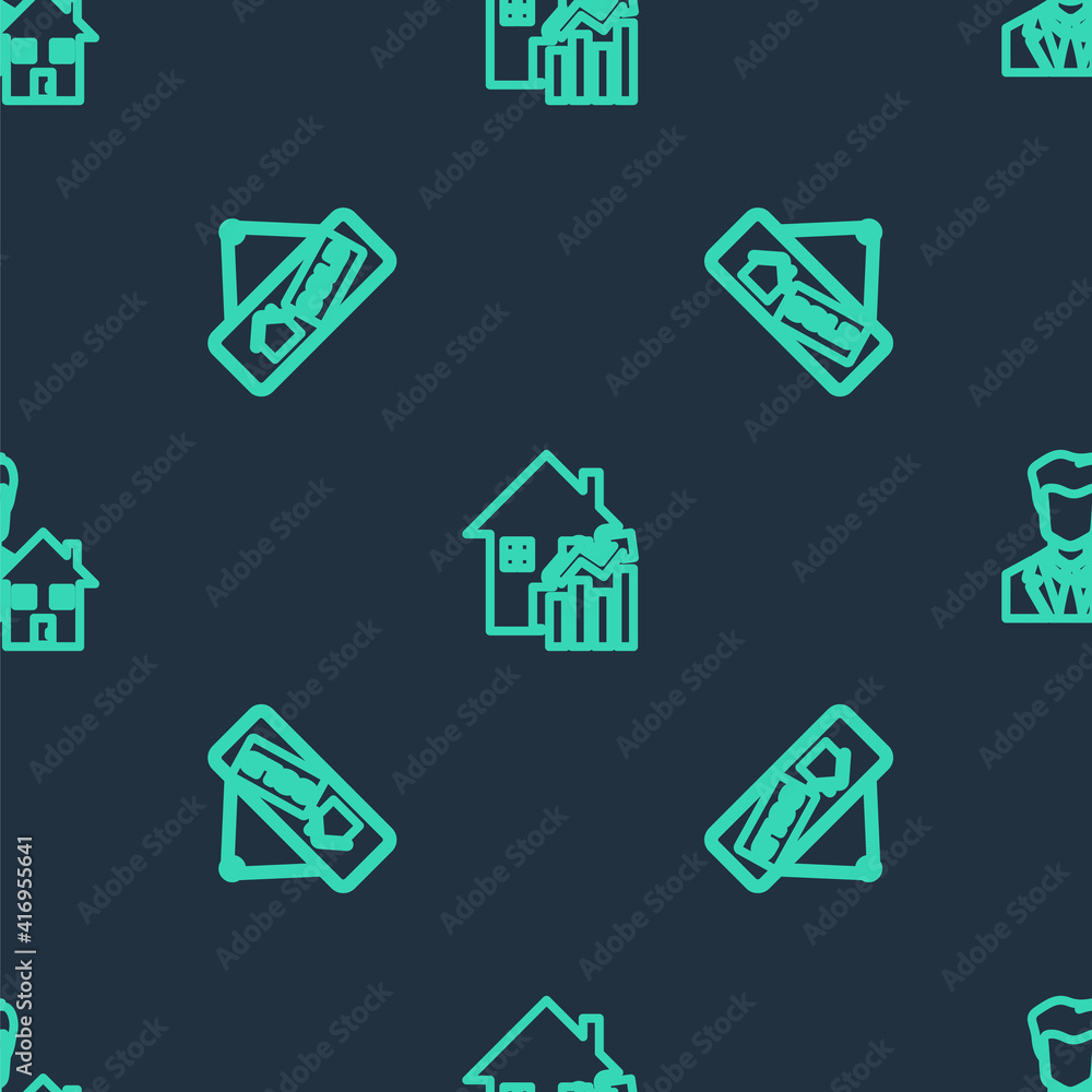 Set line Rising cost of housing, Hanging sign with Sold and Realtor on seamless pattern. Vector. Set line Rising cost of housing, Hanging sign with Sold and Realtor on seamless pattern. Vector.