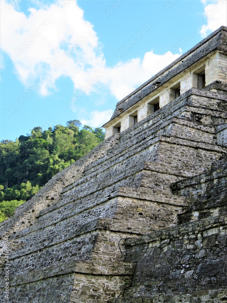 ancient mayan ruins in Palenque, Mexico