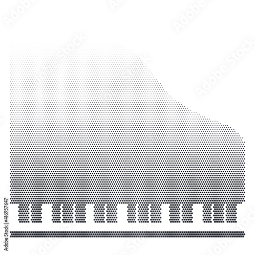 piano keys halftone vector illustration