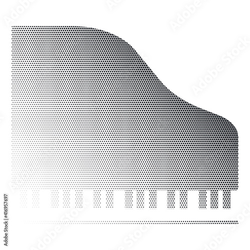 piano keys halftone vector illustration