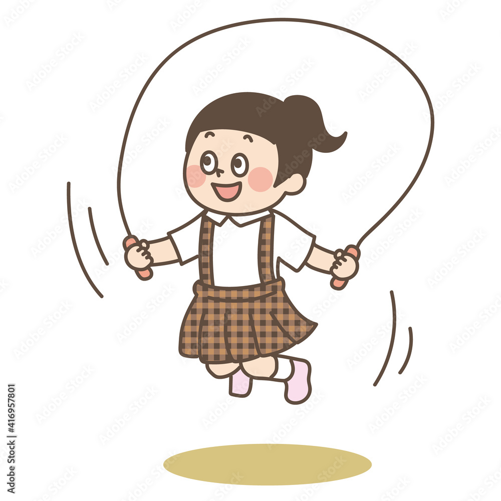 なわとびをする子ども かわいいイラスト なわとびをする子ども かわいいイラスト