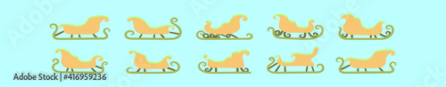 set of toboggan cartoon icon design template with various models. vector illustration isolated on blue background