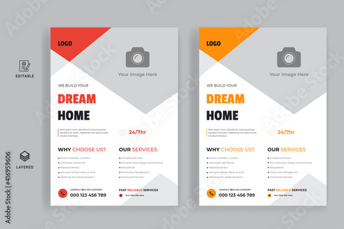 Construction and renovation business flyer template