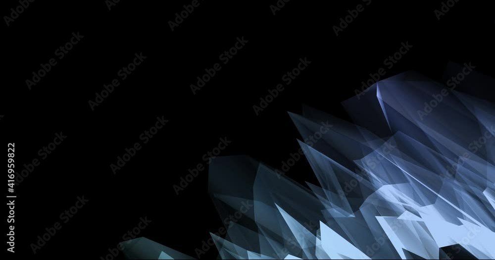 Abstract polygonal geometric shapes with spikes. Abstract technology backdrop. Low polygonal animation with colors and shadow