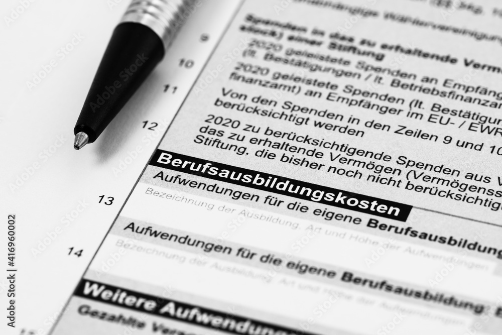 Berufsausbildungskosten in der Steuererklärung Berufsausbildungskosten in der Steuererklärung