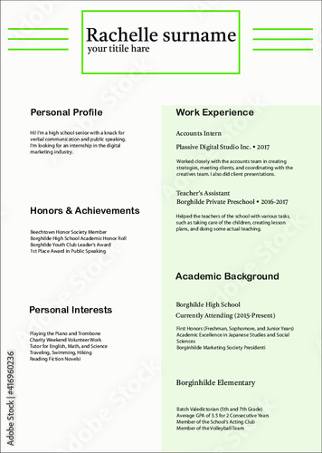 modern cv resume design template for infographics