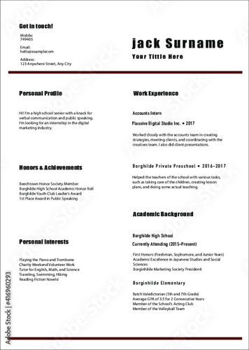 Cv resume template