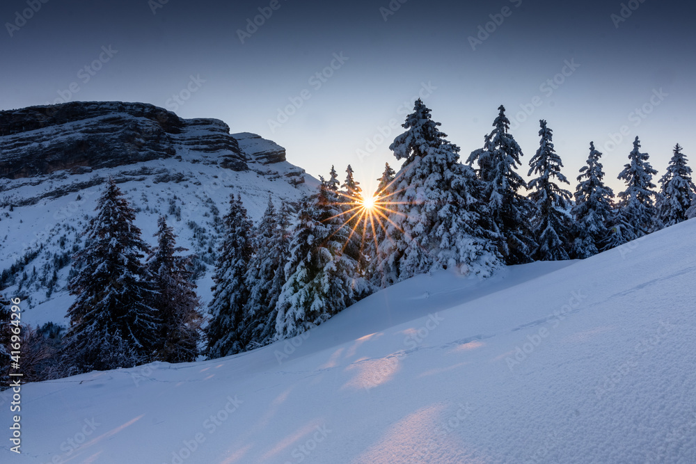 Winter sunrise from Mont Pravouta