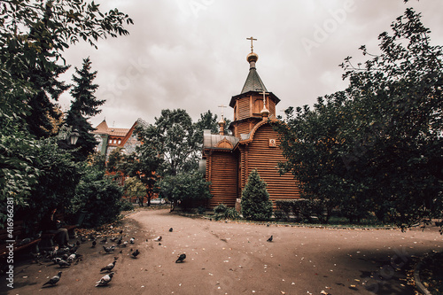 Photography urban landscape of non-tourist autumn Moscow