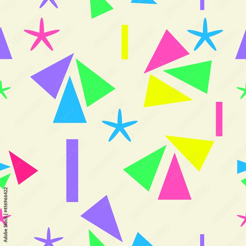Seamless repeat geometric shape pattern on pale yellow background ,design for cloth fashion , fabric and other art work Seamless repeat geometric shape pattern on pale yellow background ,design for cloth fashion , fabric and other art work