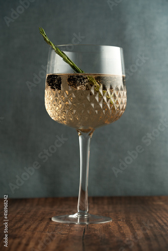 Sparkling blackberry and rosemary cocktail