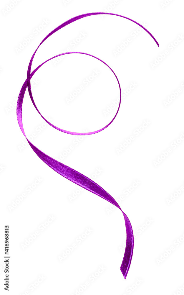 Shiny satin ribbon in lavender color isolated on white background close up .Ribbon image for decoration design. Shiny satin ribbon in lavender color isolated on white background close up .Ribbon image for decoration design.
