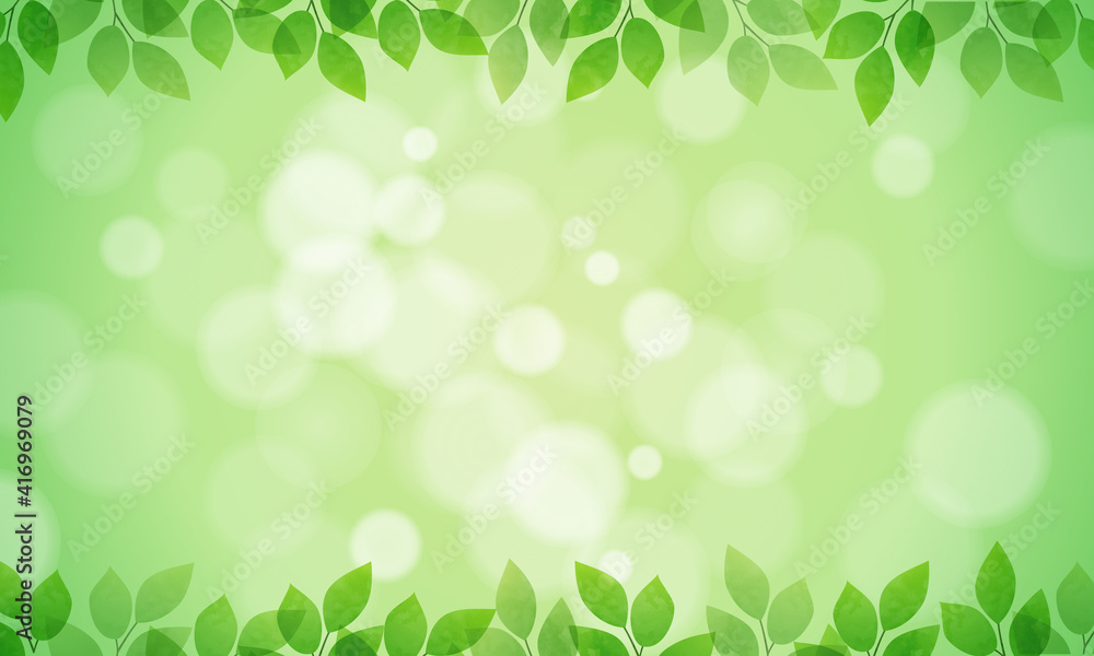5月の新緑とボケの背景ベクターイラスト コピースペース バナー 風景 Stock Vector Adobe Stock