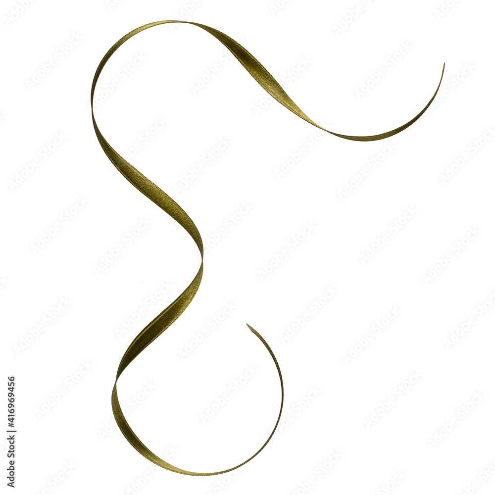 Shiny satin ribbon in green color isolated on white background .Ribbon image for decoration design. Shiny satin ribbon in green color isolated on white background .Ribbon image for decoration design.