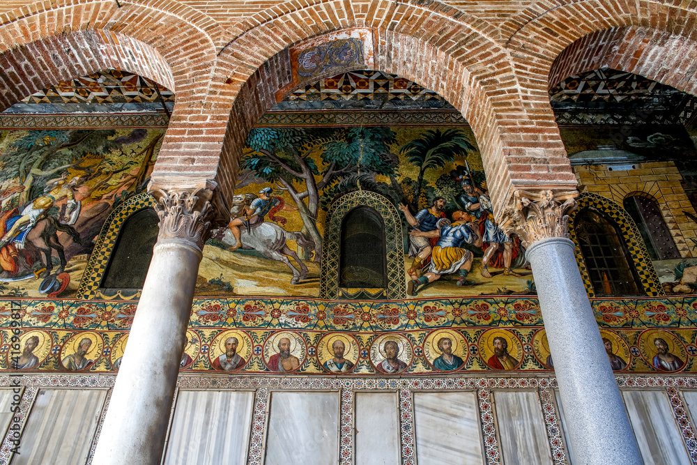 Palazzo dei Normanni (Palace of the Normans) or Royal Palace. Outside the Palatine chapel, Palermo, Sicily, Italy. 31.07.2018