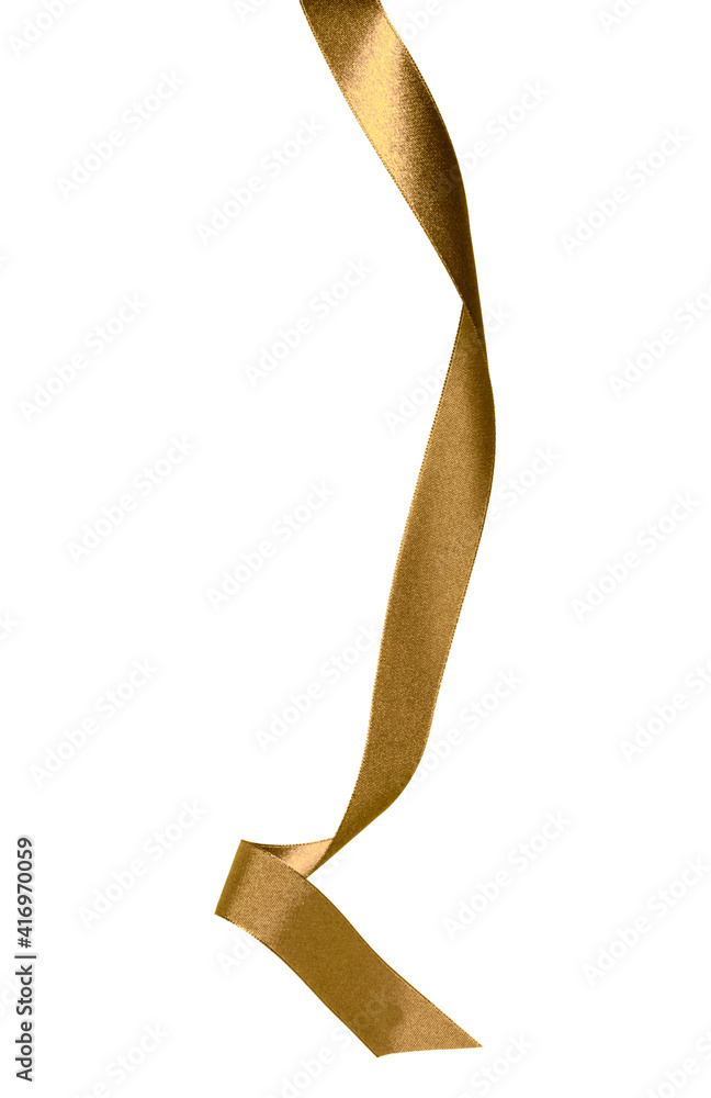 Shiny satin ribbon in brown color isolated on white background close up .Ribbon image for decoration design. Shiny satin ribbon in brown color isolated on white background close up .Ribbon image for decoration design.