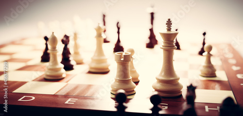 Принти на полотні Chess game. Strategic desicion making. Plan and competition