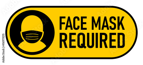 Face Mask Required On Off Slider Style Warning Icon. Vector Image.